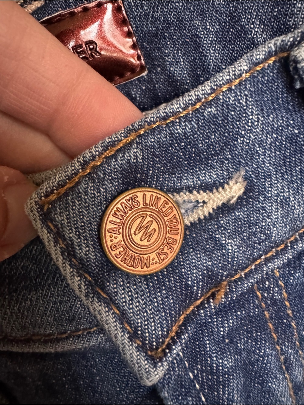 MOTHER High Waisted Rider Ankle Step Fray  Crop Jeans - Blue - Picture 7 of 11